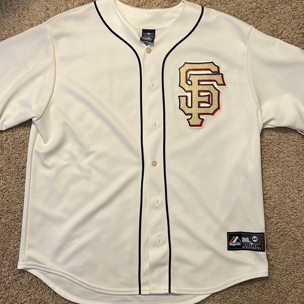SF Giants Majestic XL Cream Baseball Jersey